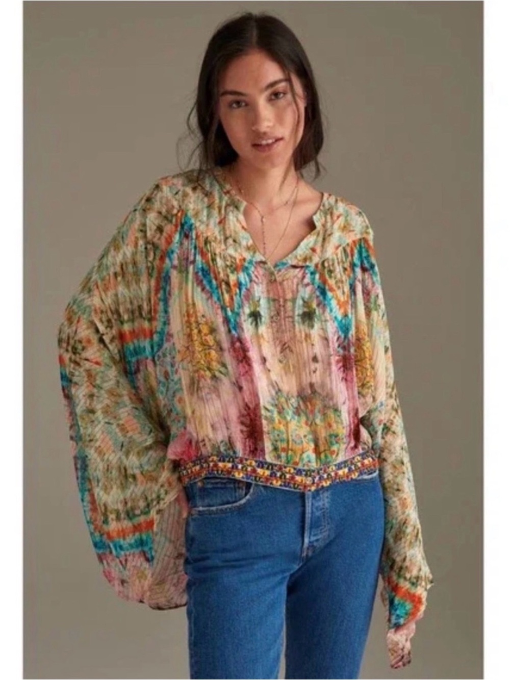 Anthropologie Bhanuni by Jyoti Cheryl Button Down Top XS